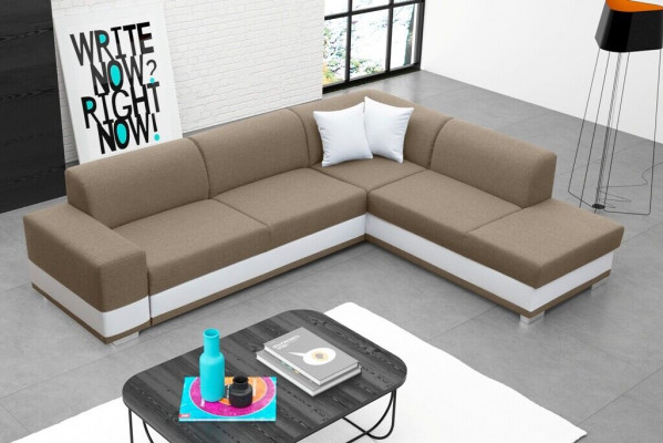 Polstersofa Loungesofa Sëtzgrupp Couch Stuff mat Këssen L-Form Sofa