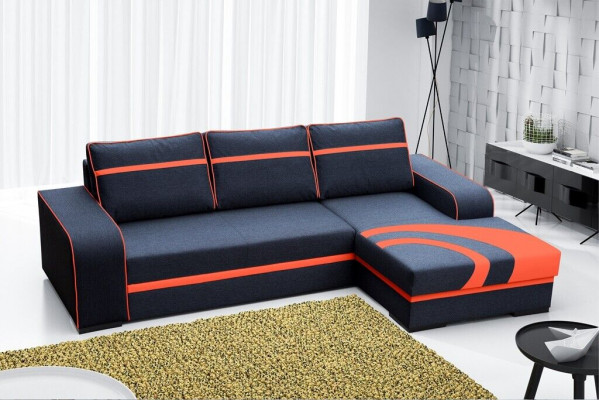 Schlofsofa Ecksfa Couch mat Schloffunktioun a Polsterung - Modern Garnitur mat Schloffunktioun NEI