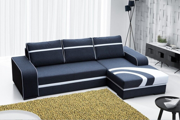 Schlofsofa Ecksfa Couch mat Schloffunktioun a Polsterung - Modern Garnitur mat Schloffunktioun NEI