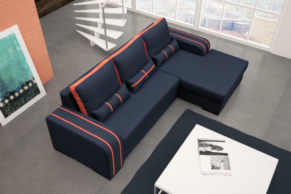 Schlofcanapé Eckcanapé Canapéë Couch mat Schlaffunktion a Polsterung - Moderne Garnitur mat Schlofméiglechkeet