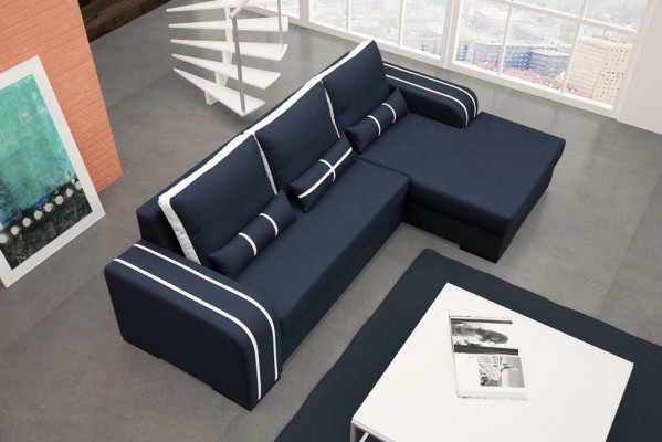 Schlofcanapé Eckcanapé Canapéë Couch mat Schlaffunktion a Polsterung - Moderne Garnitur mat Schlofméiglechkeet