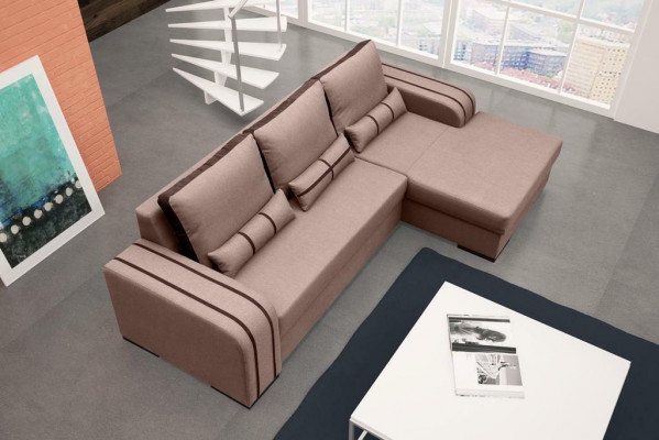 Schlofcanapé Eckcanapé Canapéë Couch mat Schlaffunktion a Polsterung - Moderne Garnitur mat Schlofméiglechkeet