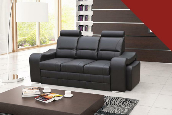 Schlofssofa Klappcouch 3-Sëtzer Schloffonktioun + Bettkëscht Couch Sofa Klappsofa