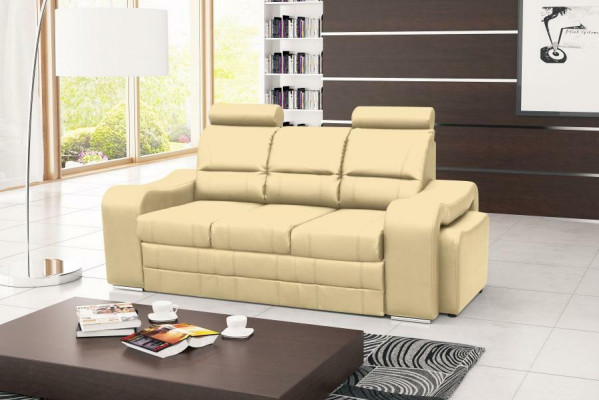 Schlofssofa Klappcouch 3-Sëtzer Schloffonktioun + Bettkëscht Couch Sofa Klappsofa
