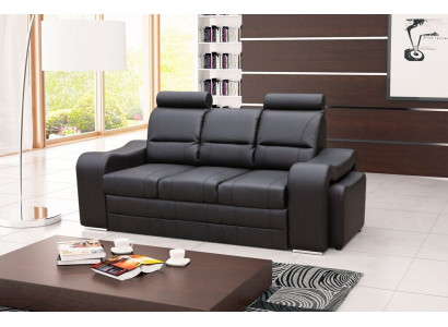3-Sëtz Sofa Couch Polster Couchen Sofas 3-Sëtz mat Hocker Garnitur Polster