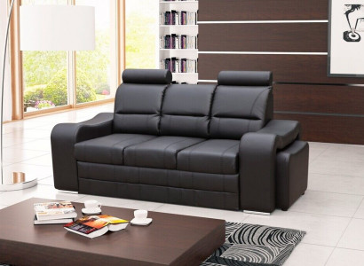 3-Sëtz Sofa Couch Polster Couchen Sofas 3-Sëtz mat Hocker Garnitur Polster