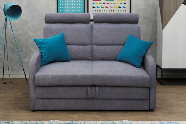 2-Sëtz Sofa Couch Sofas Textil Polster Stoff Garnitur Bettfunktioun Schlafsofa