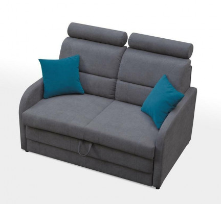 2-Sëtz Sofa Couch Sofas Textil Polster Stoff Garnitur Bettfunktioun Schlafsofa