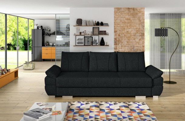 Designer 3 Sëtzer Canapé Sofa Polster Sofas Couchen 3er Textil Schlofssofa Bett