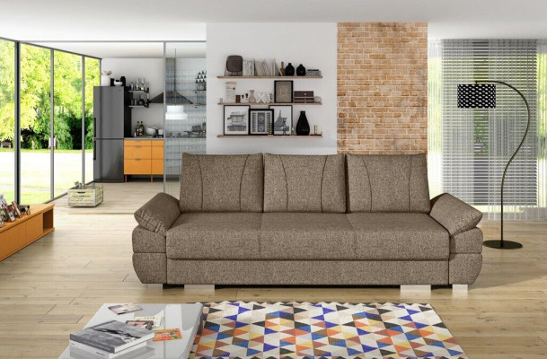 Designer 3 Sëtzer Canapé Sofa Polster Sofas Couchen 3er Textil Schlofssofa Bett