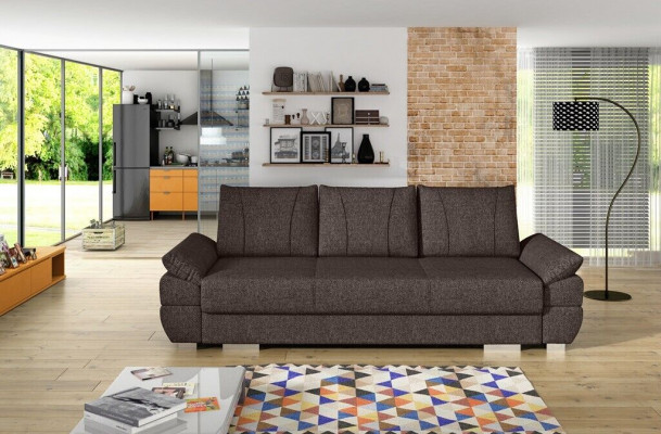 Designer 3 Sëtzer Canapé Sofa Polster Sofas Couchen 3er Textil Schlofssofa Bett