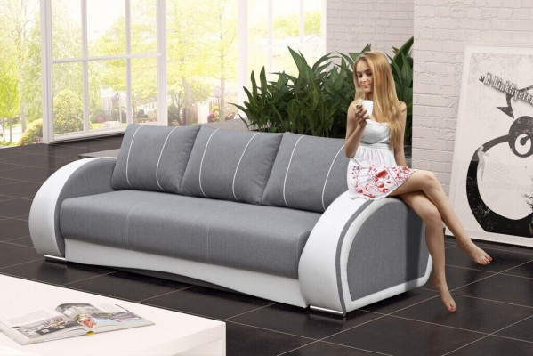 Canapé Schlofssofa Sofa Canapéen Polster Multifunktioun Canapéen 3-Sëtzer Textil Stoff