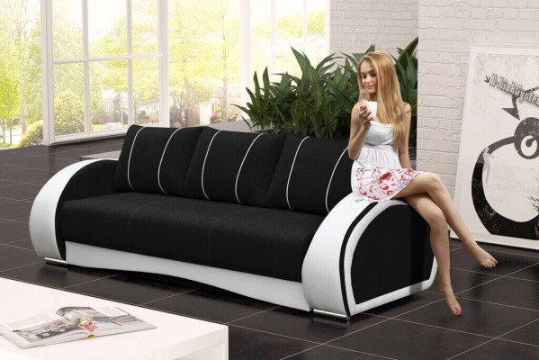 Canapé Schlofssofa Sofa Canapéen Polster Multifunktioun Canapéen 3-Sëtzer Textil Stoff