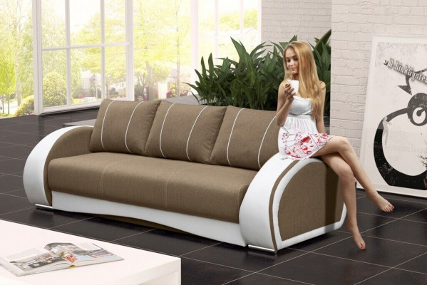 Canapé Schlofssofa Sofa Canapéen Polster Multifunktioun Canapéen 3-Sëtzer Textil Stoff