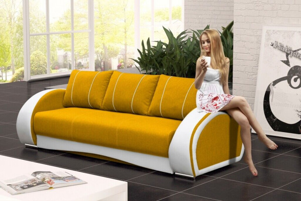 Canapé Schlofssofa Sofa Canapéen Polster Multifunktioun Canapéen 3-Sëtzer Textil Stoff