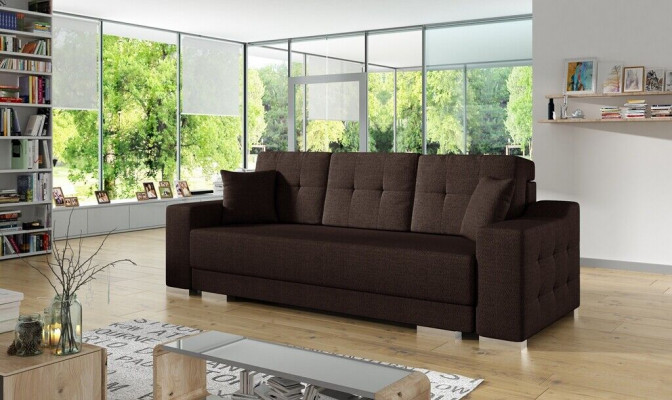 3 Sëtz Sofa Canapé Textil Stoff Schloffunktion Schlofzofa Nei Polster Garnitur Nei