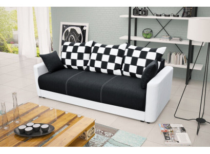 Schlofsofa 3-Sëtzer mat Schloffunktion an Bettkëscht - Komfortabelt Klappsofa