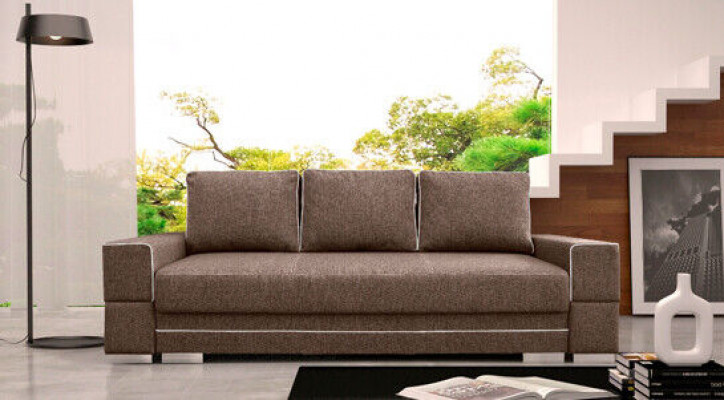 Schlofzofa Klappcouch 3-Sëtzer Schloffunktion + Bettkëschte Couch Sofa Klappsofa