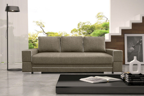 Schlofzofa Klappcouch 3-Sëtzer Schloffunktion + Bettkëschte Couch Sofa Klappsofa