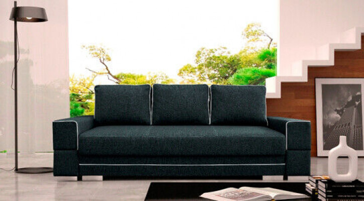 Schlofzofa Klappcouch 3-Sëtzer Schloffunktion + Bettkëschte Couch Sofa Klappsofa
