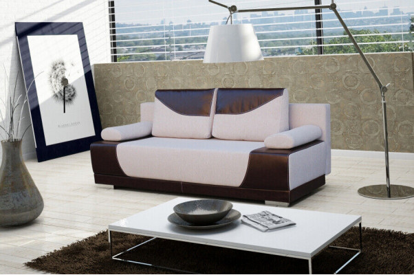 Schloofcouch Klappcouch 3-Sëtzer Schloffunktioun + Bettkësch Designer Couch Sofa