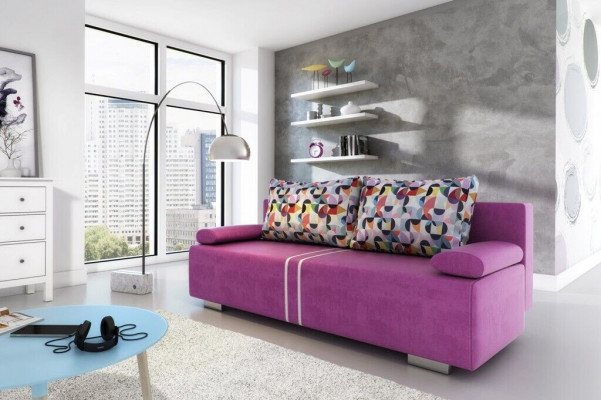 Schlofsofa Stoff Sofa Canapé Textil Polster Nei Garnitur Bettfunktion 3 Sëtz