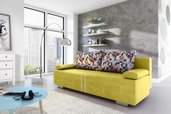 Schlofsofa Stoff Sofa Canapé Textil Polster Nei Garnitur Bettfunktion 3 Sëtz