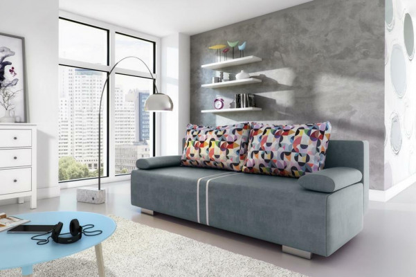 Schlofsofa Stoff Sofa Canapé Textil Polster Nei Garnitur Bettfunktion 3 Sëtz