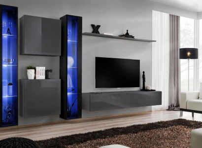 Wunnzëmmermiwwelen 2x Wandkabinett Gro Modern Sideboard Ariichtung Hänkvitrinn