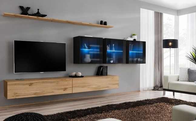Wunnwand 340cm Luxus Miwwelen Mauer Schaf Modern Komplett Wand Regal Design