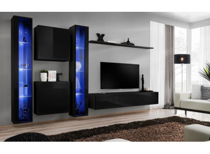 Wunnzëimmermiwwelen Set Designer 2x Wandschaf Hängevitrin Ariichtung