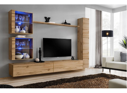 Braun Wunnwand Hänkschaf Designer TV-Ständer Ariichtung Regal Modern