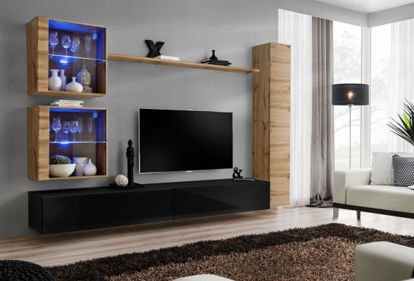 Designer Wunnzëmmer Miwwelen Mauer Schafsstéck Wunnwand Regal TV-Ständer Set 6 Stécker.