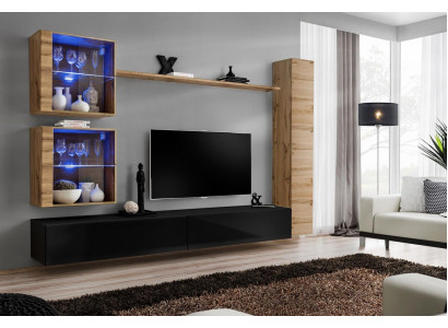 Designer Wunnzëmmer Miwwelen Mauer Schafsstéck Wunnwand Regal TV-Ständer Set 6 Stécker.