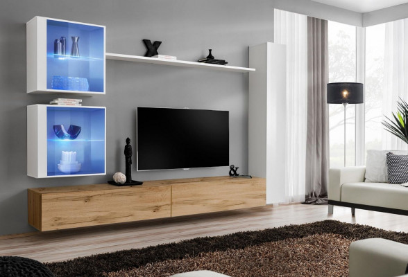 Wunnzëmmer Komplett Wunnwand Set 6 Stéck Designer Luxus Ariichtung Wandsschaf