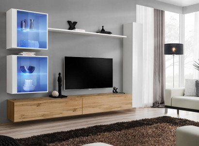 Wunnzëmmer Komplett Wunnwand Set 6 Stéck Designer Luxus Ariichtung Wandsschaf