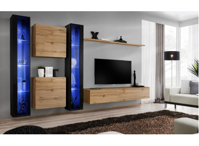 Wunnmiwwel Komplett Wunnwand Schaf Wäandschaf Set Häng Vitrinn Ariichtung