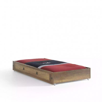 Kannerzëmmer Garnitur Pirate Bettrahmen Jugendbett Holz Braun 5tlg Set