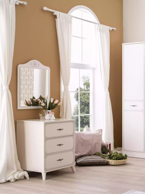 Komplett Jugendbett Funktiounsbett Auszéibar Set 8tlg Holz Wäiss