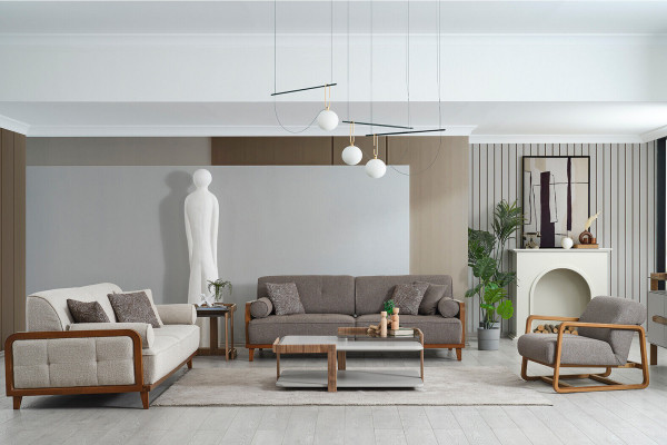 Stuffzëmmer Polstersofa Garnitur Designersessel Bäizellungsmëbel