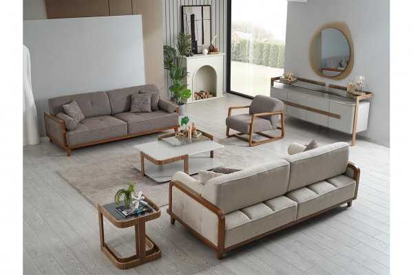 Stuffzëmmer Polstersofa Garnitur Designersessel Bäizellungsmëbel