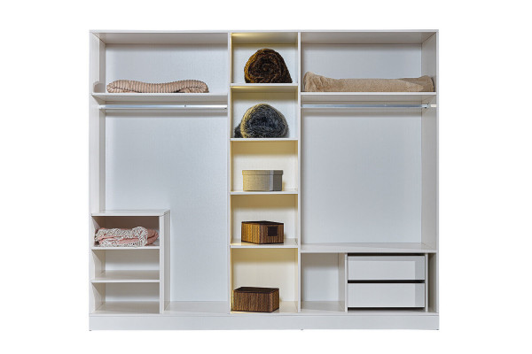 Wäisst Schlofzëmmer Komplett Set Moderne Bett Kleederschaf 5tlg