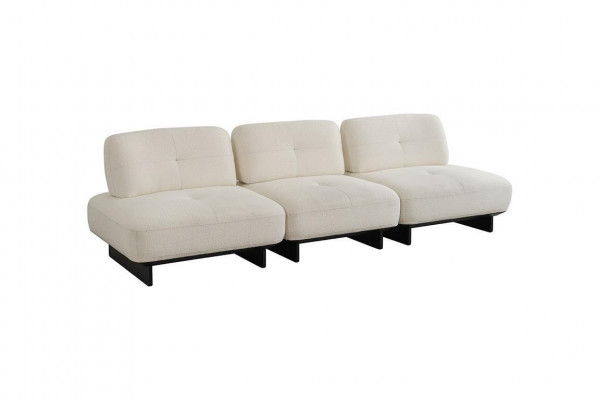 Edle Véckëschter Designer Wunnzëmmer Wäiss 4-Sëtzer Stoffcouch Miwwelen