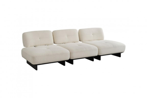 Edle Véckëschter Designer Wunnzëmmer Wäiss 4-Sëtzer Stoffcouch Miwwelen