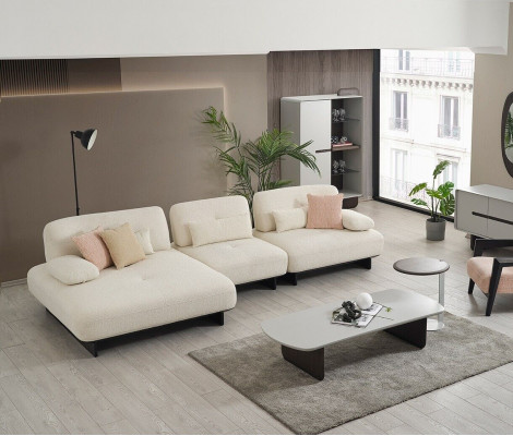 Wunnzëmmer Textil Canapé Luxus L-Form Canapé Eckcanapé Designer Miwwelen