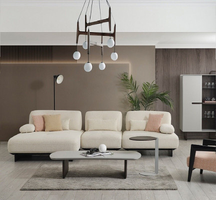 Wunnzëmmer Textil Canapé Luxus L-Form Canapé Eckcanapé Designer Miwwelen