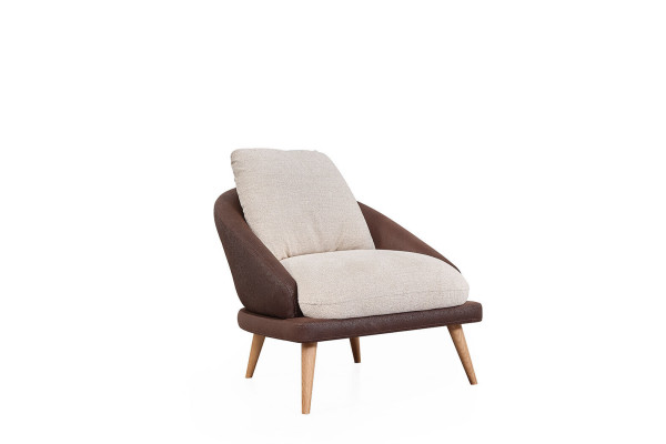 Braun-Wäiss Sofagarnitur Wunnzëmmer Drësëtzer Luxus Fauteuil 2-delig Set