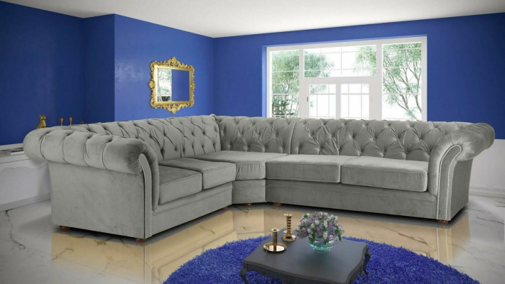 245 x 308 cm Canapé Polster Chesterfield Sofa Moos séier iberrascht Moossaarbescht Couchen Sofasen Garnitur
