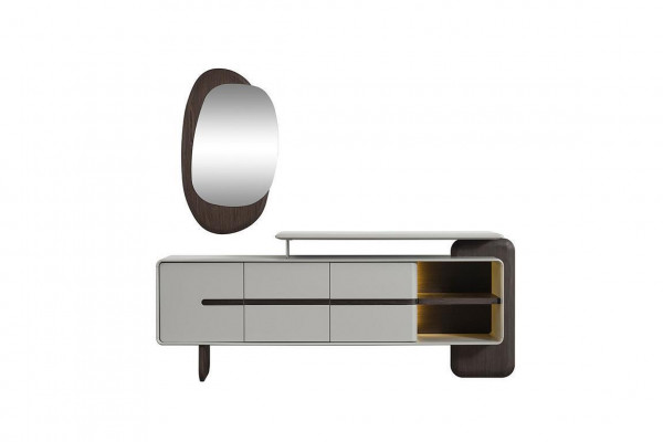 Wäisst Sideboard Luxusspigel Designer Kommod Edelt 2tlg Set