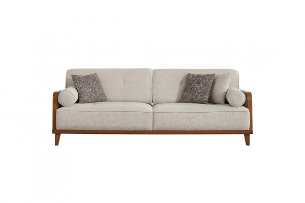 Wunnzëmmer Designer 3-Sëtzer Sofa Luxus Polster Canapé Holzgestell Nei